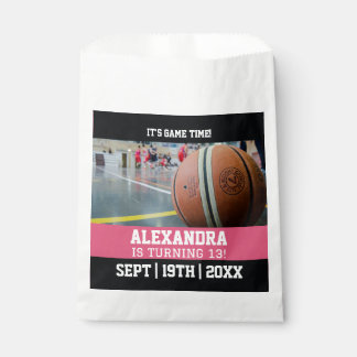 Pink Basketball Ticket Birthday Party Favour Bag