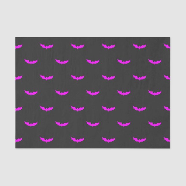 Pink Bat Dark Grey Tissue Paper (Front)