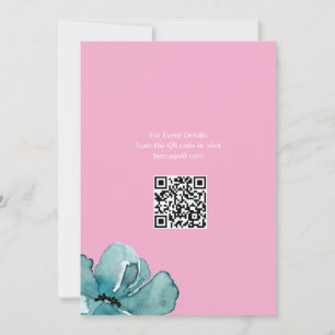 Pink Bat Mitzvah QR Code Invitation