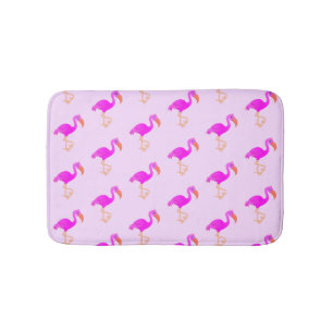 Pink Bath Mat with Flamingos - Custom Colours