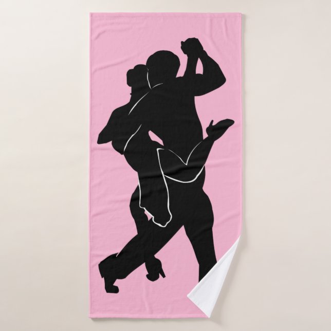 Pink Bath Towel Set with Tango Dancers Your Color (Bath Towel)