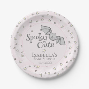 Pink Batty, Stars & Moons Spooky Cute Paper Plate