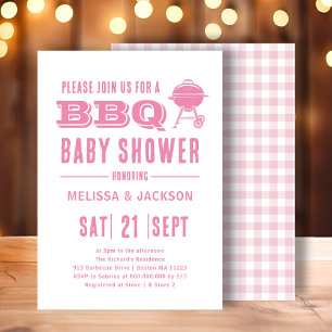 Pink BBQ Baby Shower  Invitation