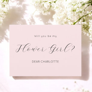 Pink Be My Flower Script Invitation