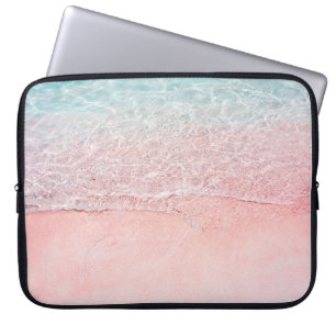 Pink Beach and Splash Wave Laptop Sleeve