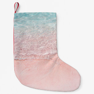 Pink Beach and Splash Wave Small Christmas Stocking