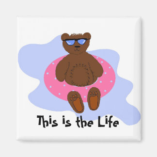 Pink Beach Bear Magnet