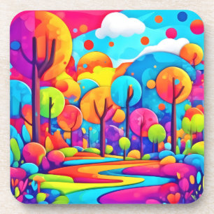 Pink Beach Night Sky Coaster