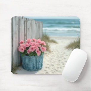 Pink Beach Petunias Mouse Pad