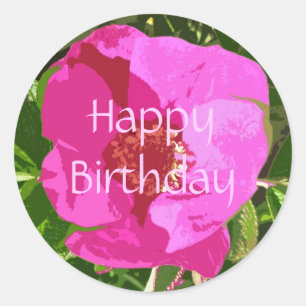 Pink Beach Rose Happy Birthday Daughter Sticker