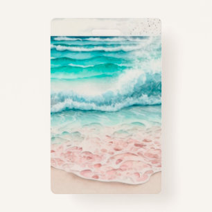Pink beach waves badge
