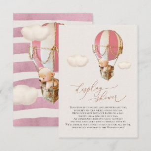 Pink Bear Balloon Display Shower Enclosure Card