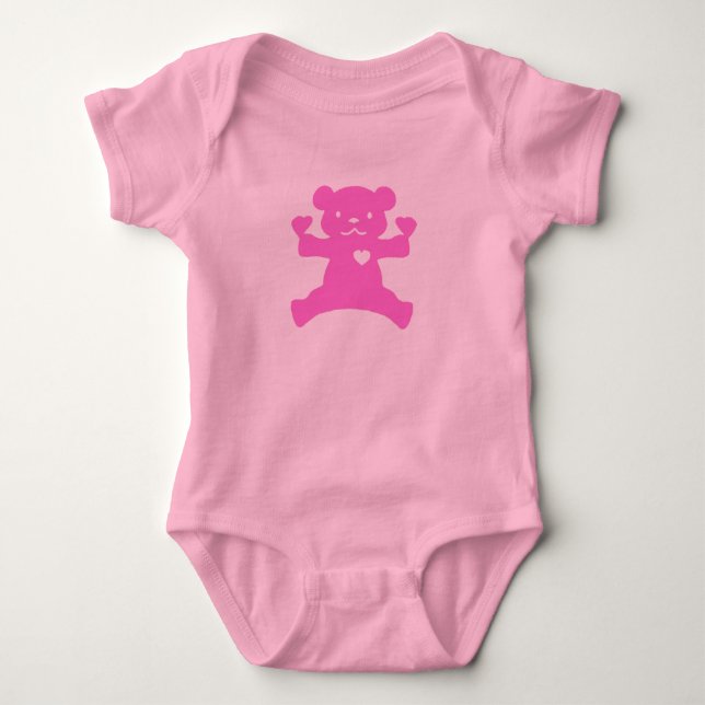 Pink Bear infant creeper (Front)