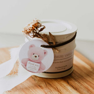 Pink Bear Thank you Favour Gift Tags