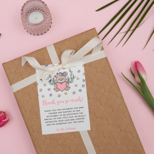 Pink Bear Themed Baby Shower Thank You Card