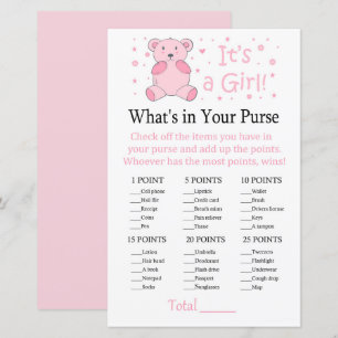 Pink bear What's in your purse game