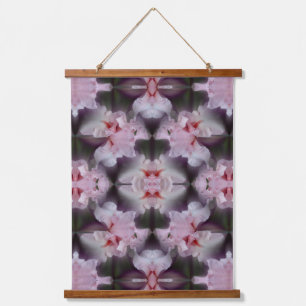 Pink Bearded Iris Flower Abstract Hanging Tapestry