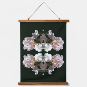 Pink Bearded Iris Flower Abstract Hanging Tapestry