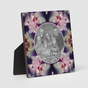 Pink Bearded Iris Flowers Add Your Photo Plaque