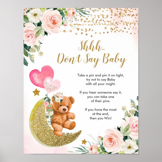 Pink Bearly Don't Say Baby Sign (Front)