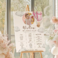 Pink Beary First Birthday Milestone Timeline