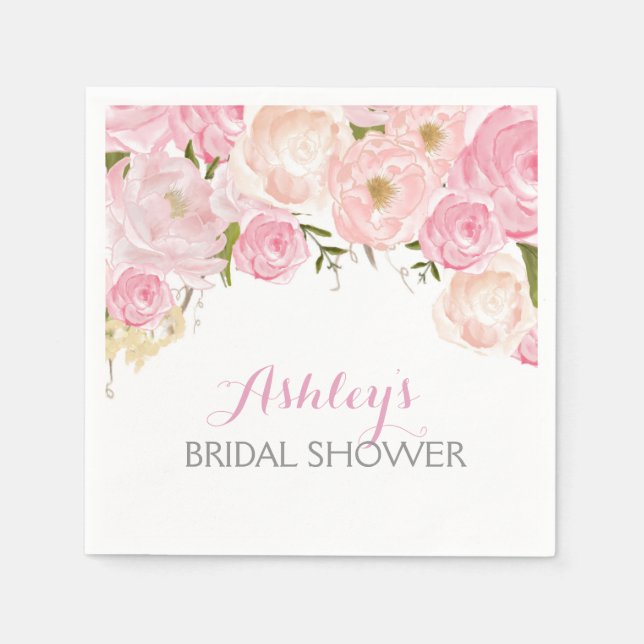 Pink Beautiful Floral Napkins (Front)