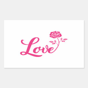 Pink Beautiful Rose Love Sticker