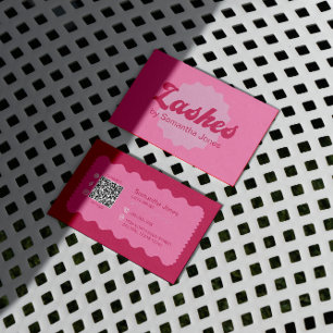 Pink Beauty Lashes Barbie QR Code Business Card