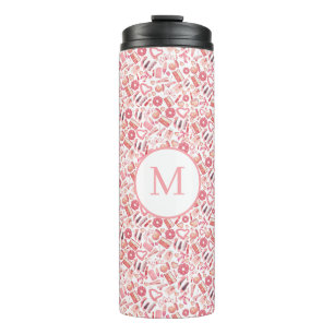 Pink Beauty & Makeup Seamless Pattern Girly Thermal Tumbler