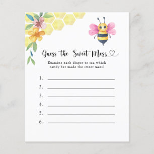 Pink Bee baby shower - Guess the Sweet Mess game