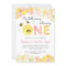 Pink Bee First 1st Birthday party invitations Girl