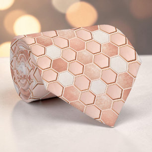 Pink Bee Hive Pattern Custom Necktie