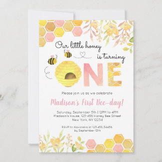 Pink Bee Premières invitations de fête d'anniversa