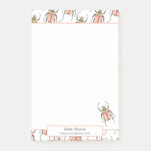 Pink Beetles Notepad with Contact Information