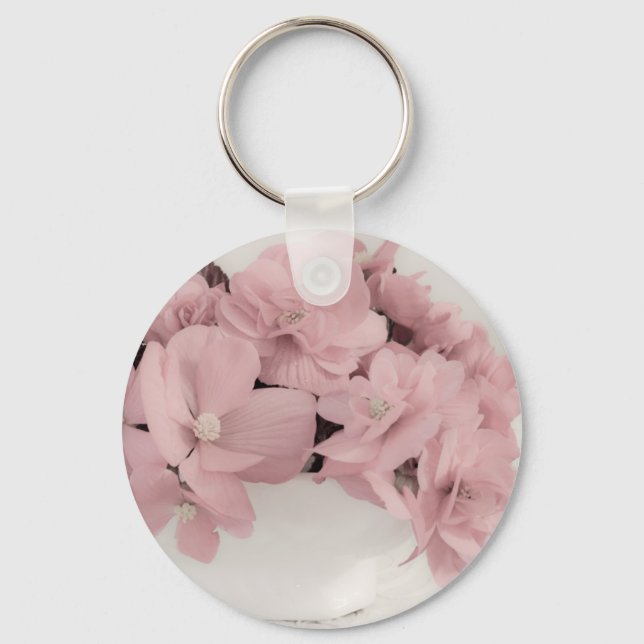 Pink Begonias Keychain (Front)