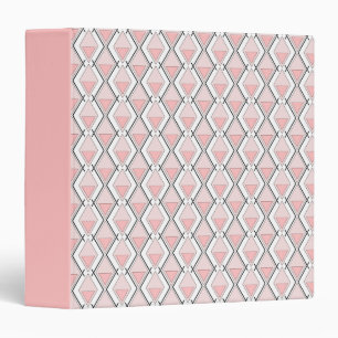 Pink beige geometric pattern binder