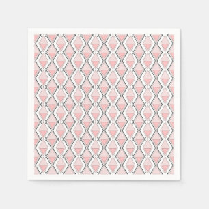 Pink beige geometric pattern napkin