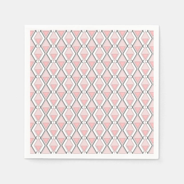 Pink beige geometric pattern napkin (Front)