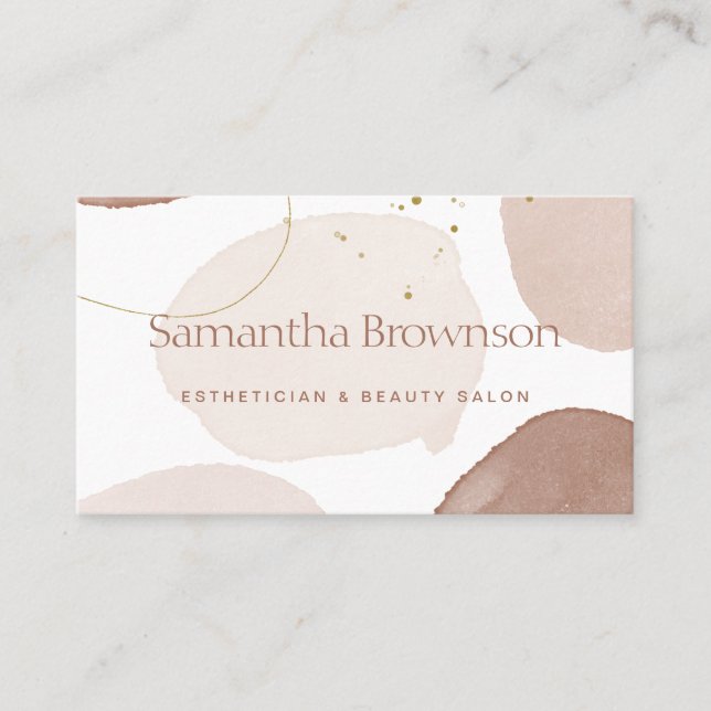 Pink Beige Make up stylist Blush Geometric Stone Business Card (Front)