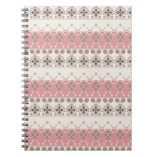 Pink beige ornament  notebook