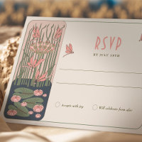Pink Belle Époque Dragonfly Love Art Nouveau RSVP