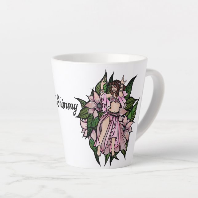 Pink Belly Dancer Shimmy                           Latte Mug (Right Angle)
