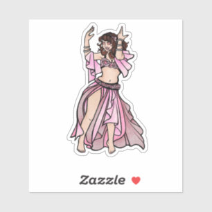 Pink Belly Dancer Valentine's Day Heart