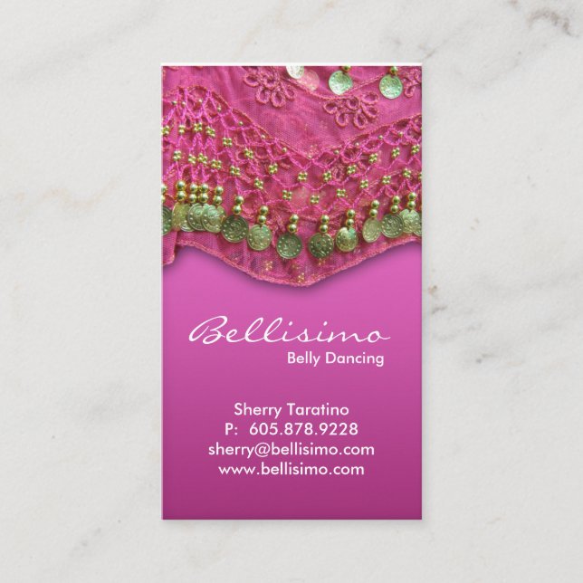 Pink Belly Dancing Business Card (Front)