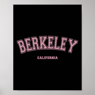 Pink Berkeley California Ca Varsity Style On Berke Poster