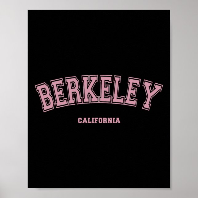 Pink Berkeley California Ca Varsity Style On Berke Poster (Front)