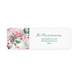 Pink Berries Elegant Floral Christmas
