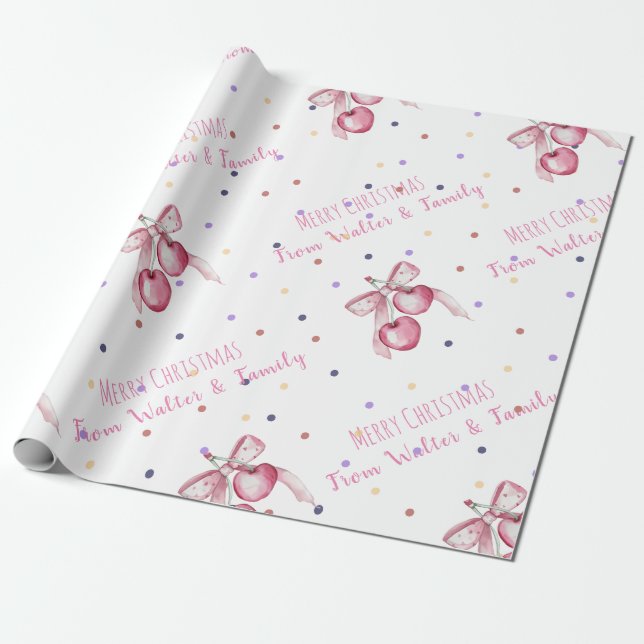 Pink berries Feminine corporate Wrapping Paper (Unrolled)