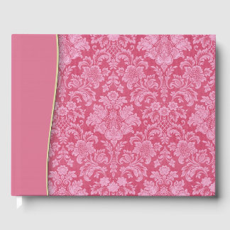 Pink Berry Damask Wedding or Shower Guestbook