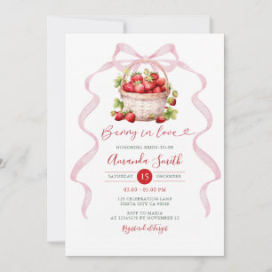 Pink Berry in Love Bridal Shower Invitation